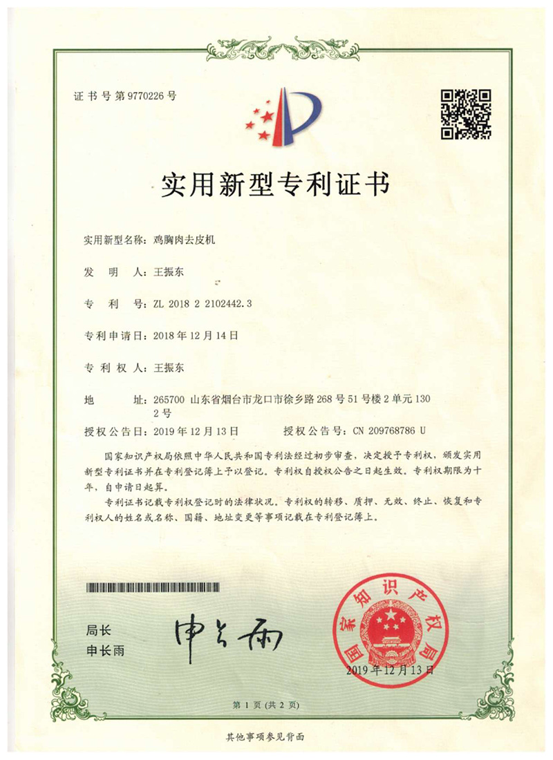 Patent Certificate