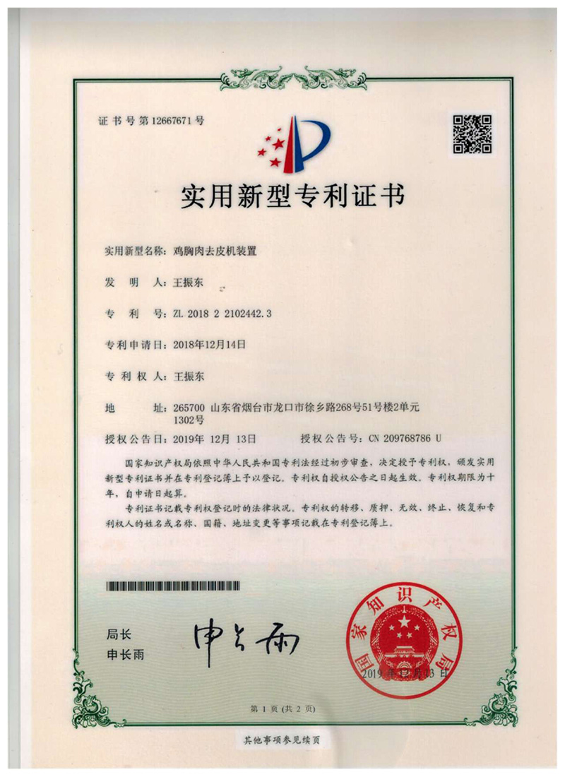 Patent Certificate